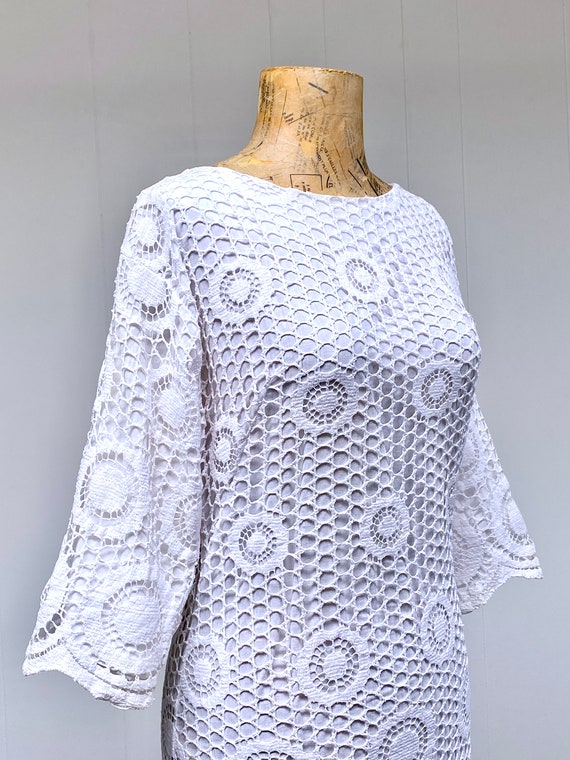 Vintage 1960s Cole of California White Crochet La… - image 7