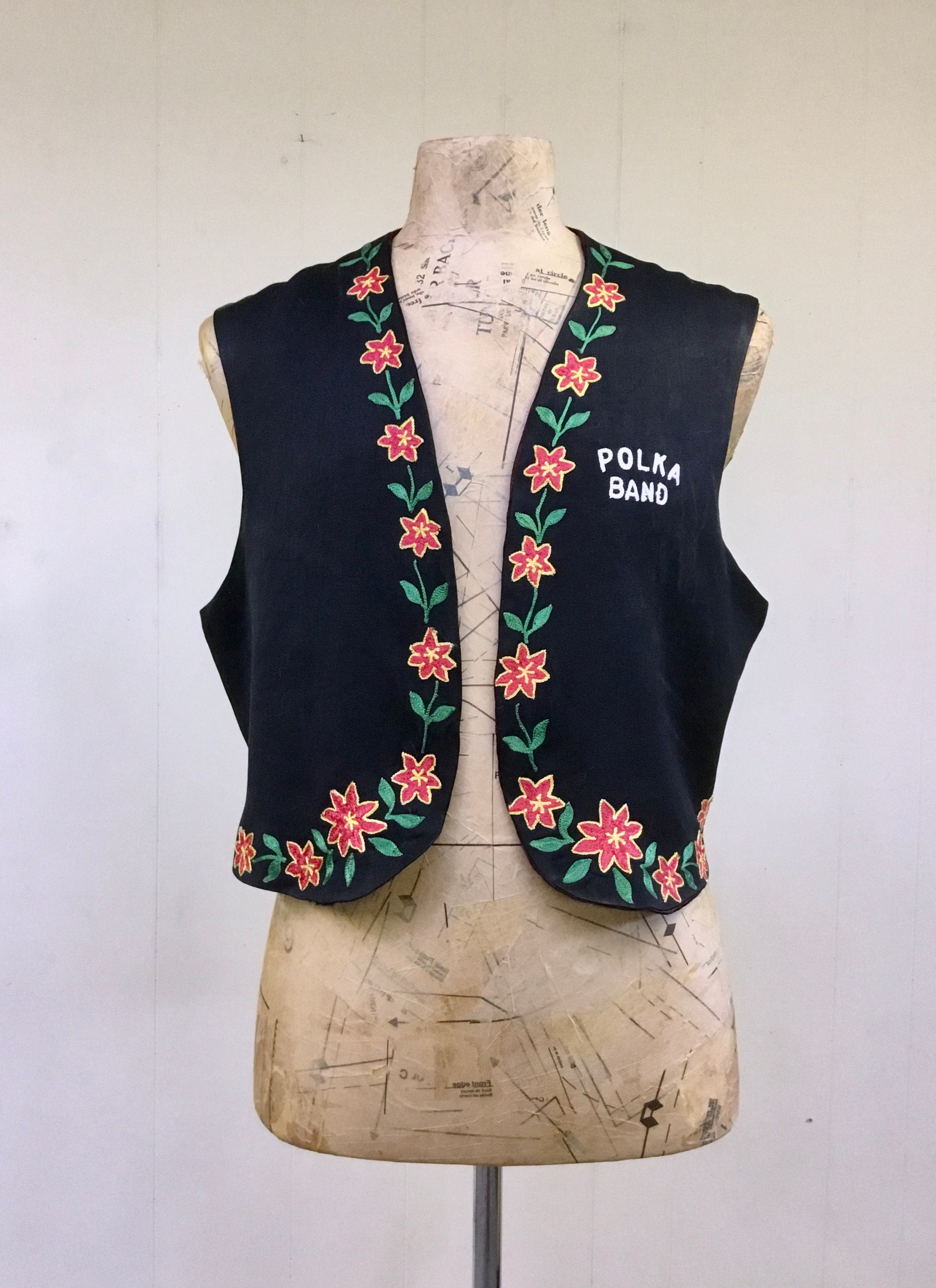 Urig> STITCH ANTIQUE VEST, Black トップス