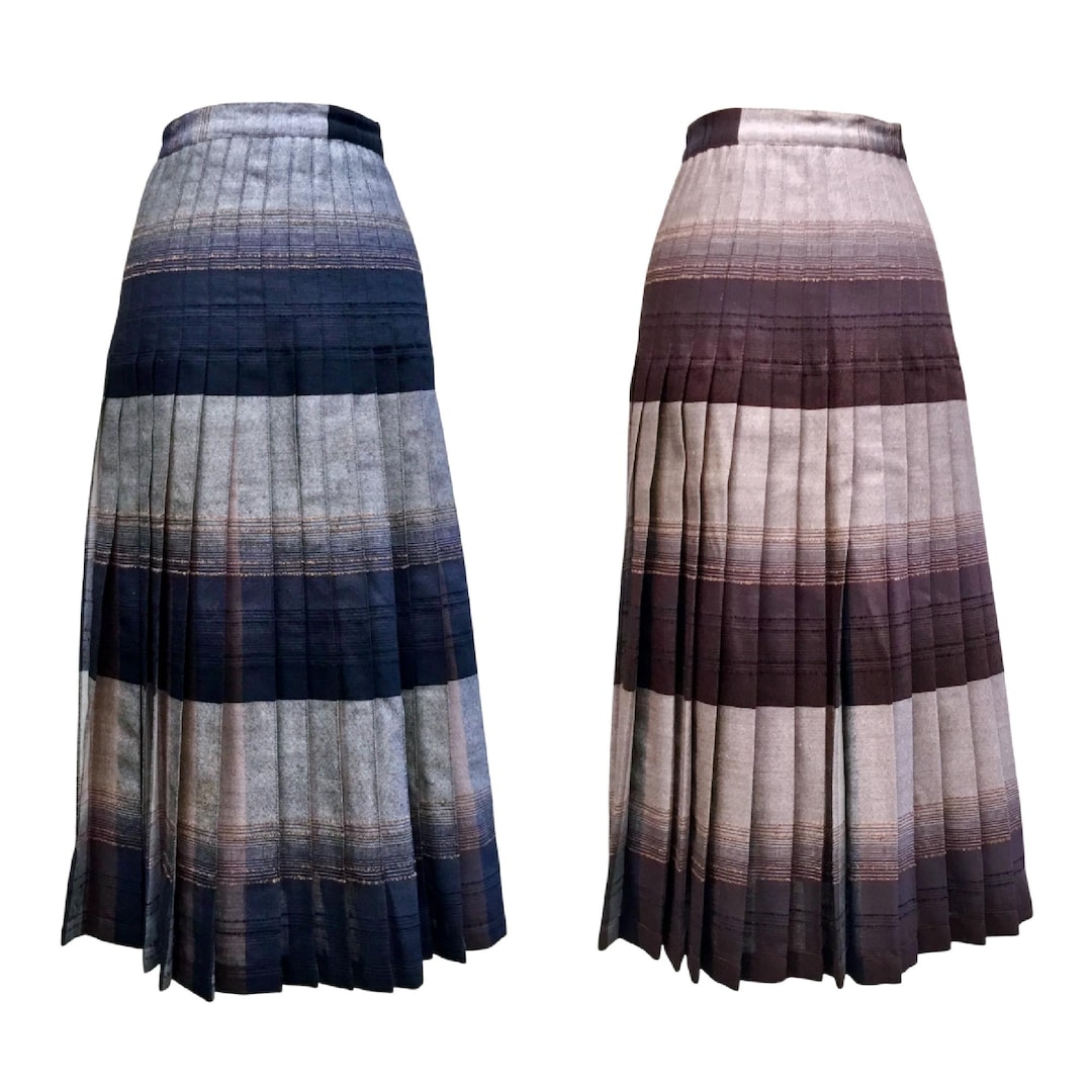 70's/80's Black Striped Wool Skirt
