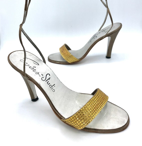 Vintage 1970s David Evins High Heels, 70s Bronze … - image 1