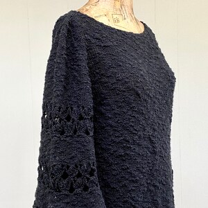 Vintage 1960s 1970s Black Crochet Sweater Dress 60s 70s Bell - Etsy