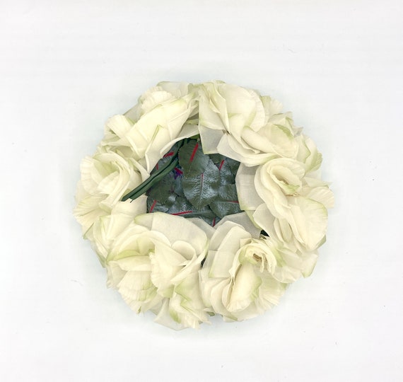 Vintage 1960s White Floral Hat, Mid-Century Garde… - image 6