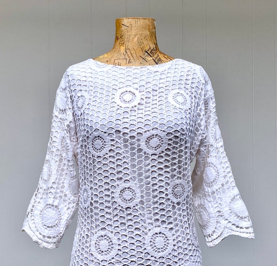Vintage 1960s Cole of California White Crochet La… - image 6