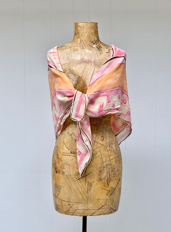 Vintage Dana Buchman Silk Chiffon Shawl Scarf, Su… - image 3