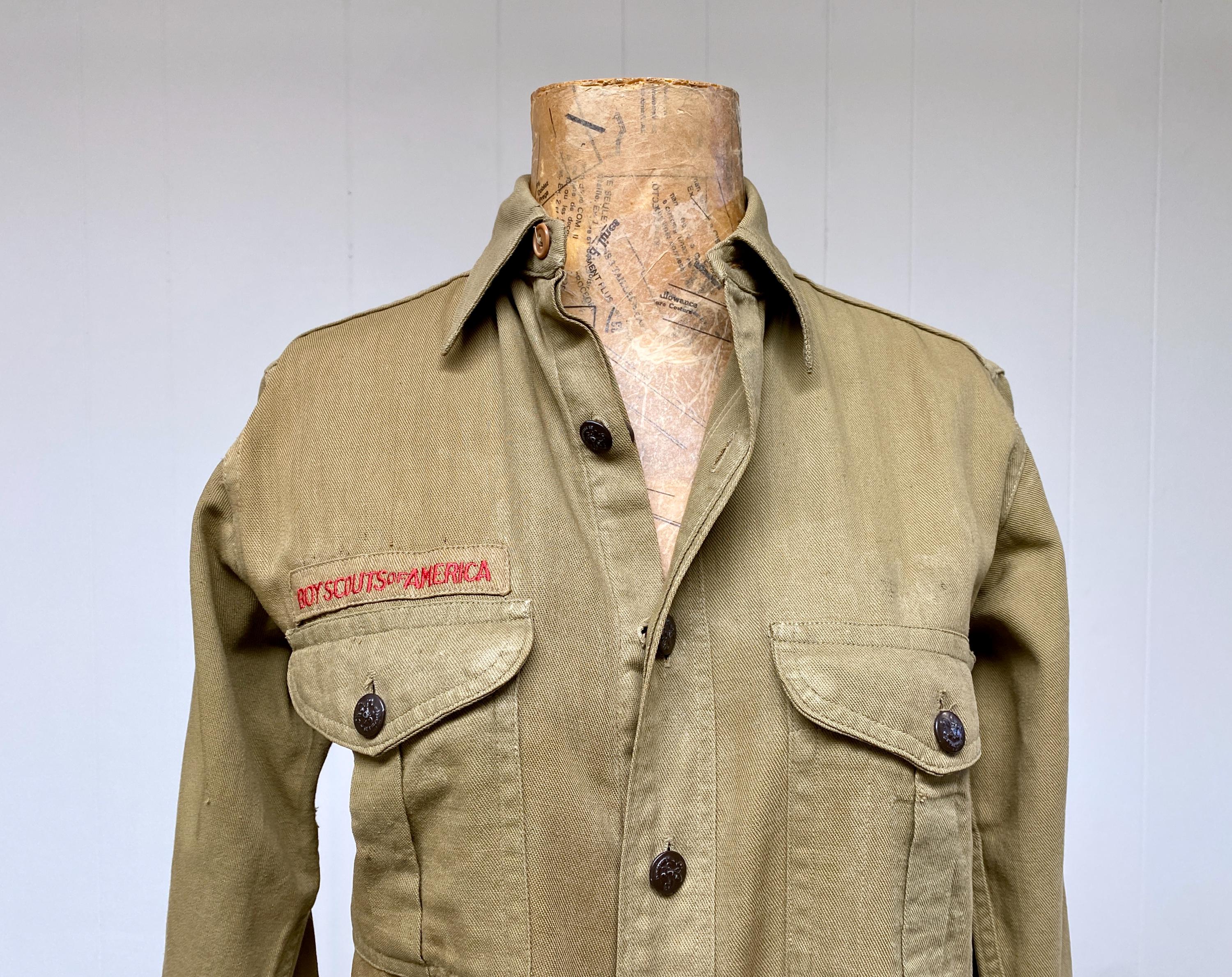 Vintage 1940s Boy Scouts of America Official Uniform Shirt