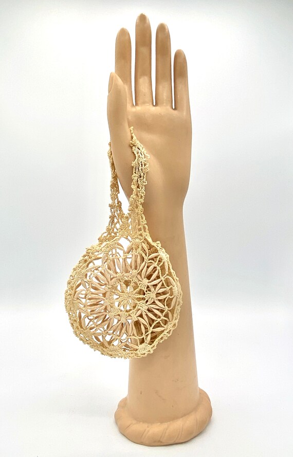 Antique Crochet Thread Ball Wristlet Bag, VictorianE… Gem