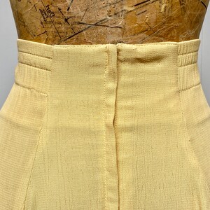 Vintage 1980s Buttercream Rayon Crepe Circle Skirt, 80s New Romantic Faux Wrap Midi, Small 27 Inch Waist, VFG image 9