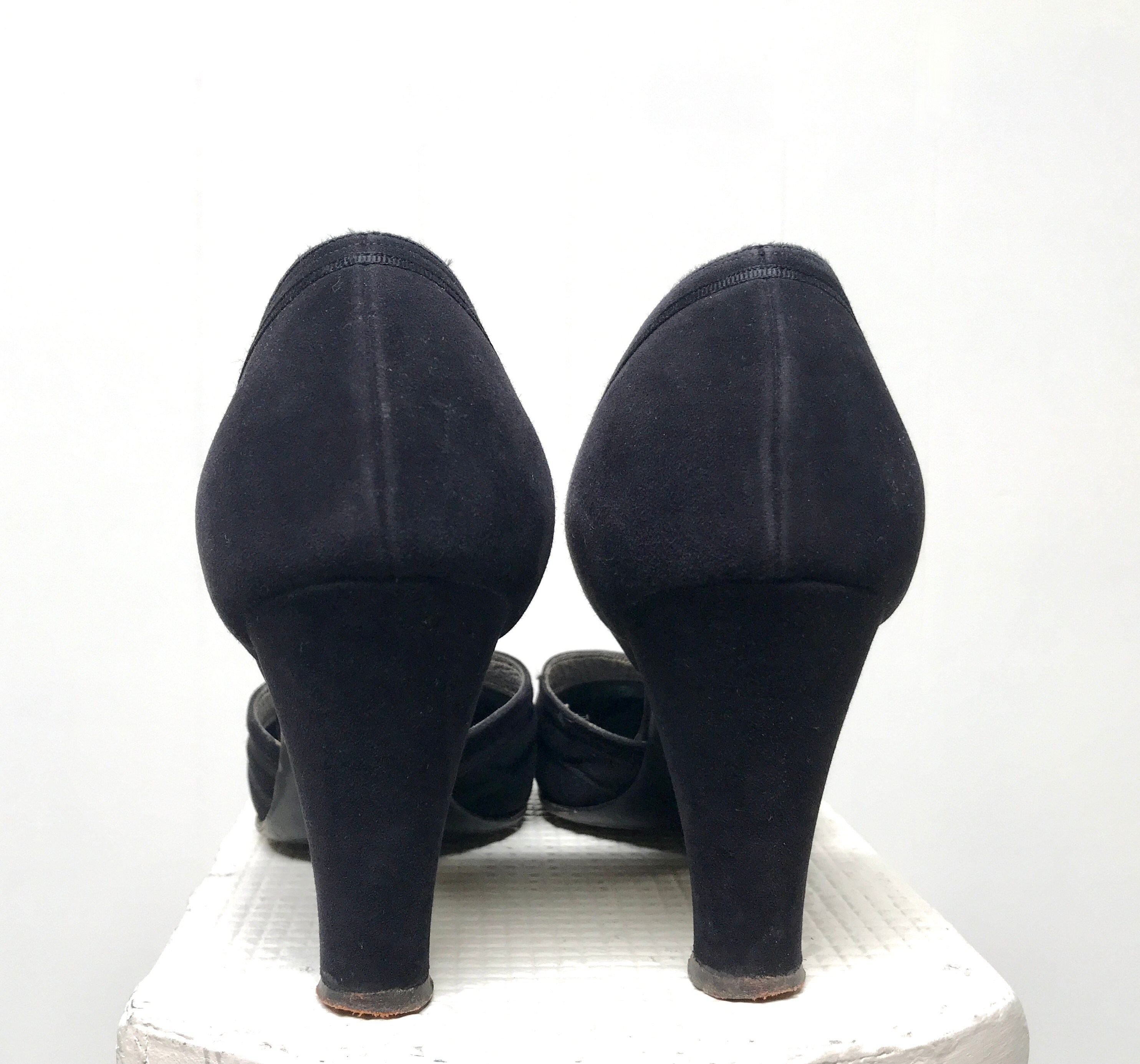 Vintage 1940s Black Suede I. Miller High Heel Pumps US Size - Etsy
