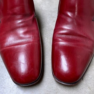 Vintage 1980s Bruno Magli Cordovan Leather Ankle Boots, 80s Designer Dress Boots, Made in Italy, Men's US Size 8 image 6