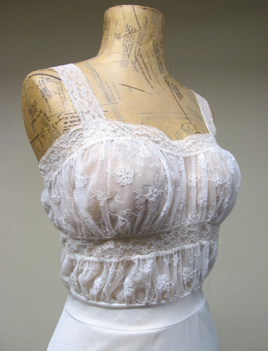 Vintage 1950s Lingerie / 50s White Van Raalte Ruched Nylon Etsy