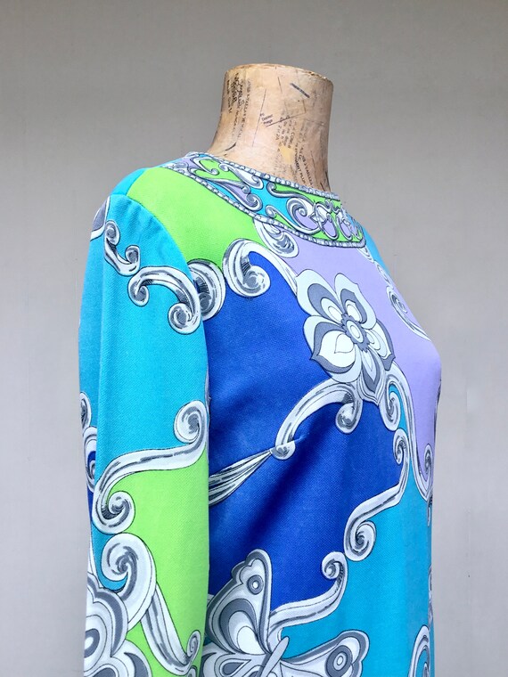 Vintage 1960s Mr. Dino Dress, 60s Psychedelic Des… - image 7