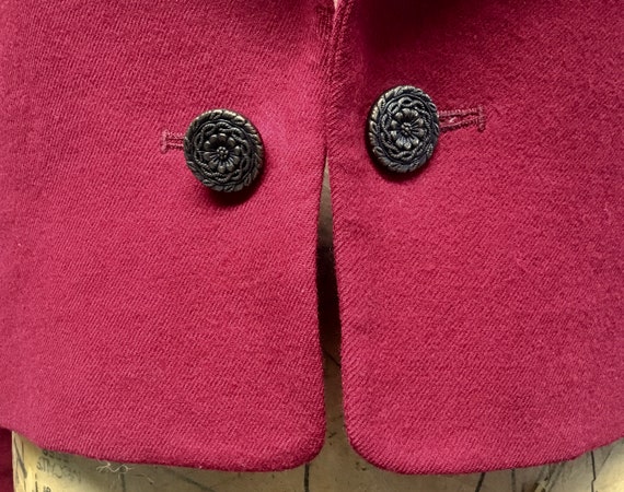 Vintage 1980s Evan Picone Cranberry Wool Jacket, … - image 8