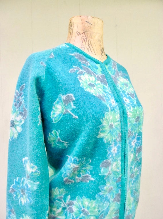 Vintage 1960s Floral Lambs Wool Angora Sweater, M… - image 6