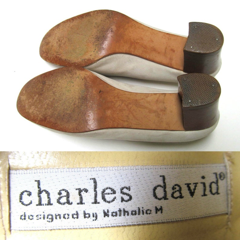 90s Ivory Nubuck Mary Janes Vintage 1990s Charles David Shoes Size 6 12 US