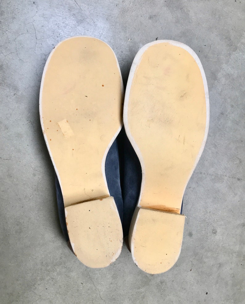 Rubber Sole Oxford Lace-Ups Vintage 1960s Hush Puppies Size 7 US 60s Blue and Beige Faux LeatherSuede Casual Shoes Vegan Walking Shoes