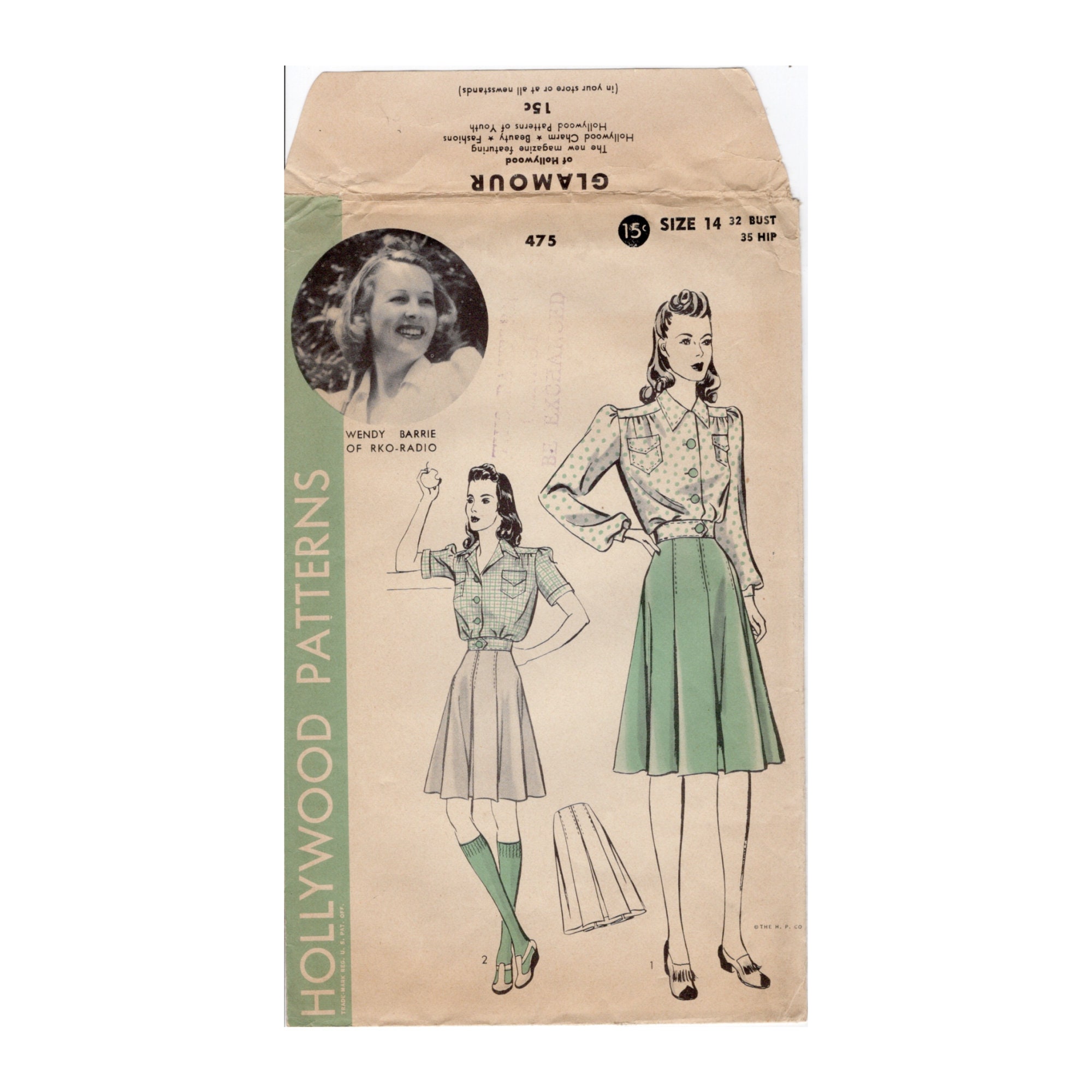 Patron De Couture Vintage Années 1940 - Robe/Manteau De Plage Hollywood - Taille B38