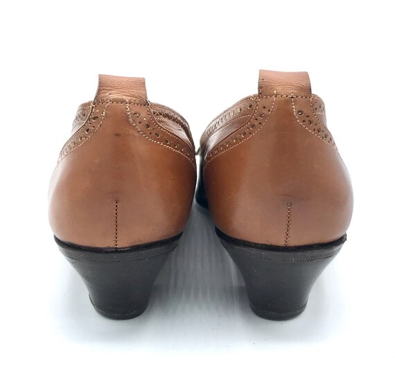 Vintage 1980s Fringed Brown Leather Loafers, Perr… - image 6