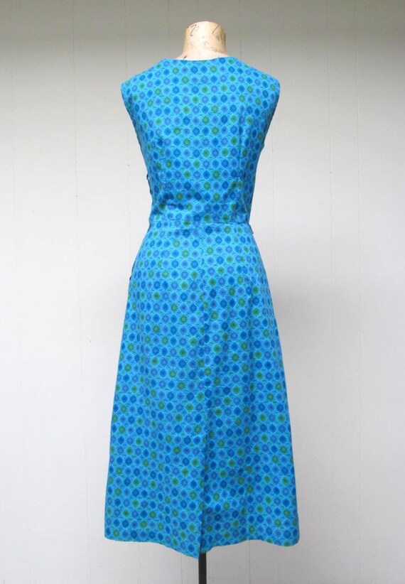 Vintage 1950s Cotton Novelty Print Dress, 50s Tur… - image 3