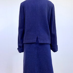 Vintage 1950s Wool Bouclé Skirt Suit, Cropped Jacket and Pencil Skirt Set, Small-Medium image 5
