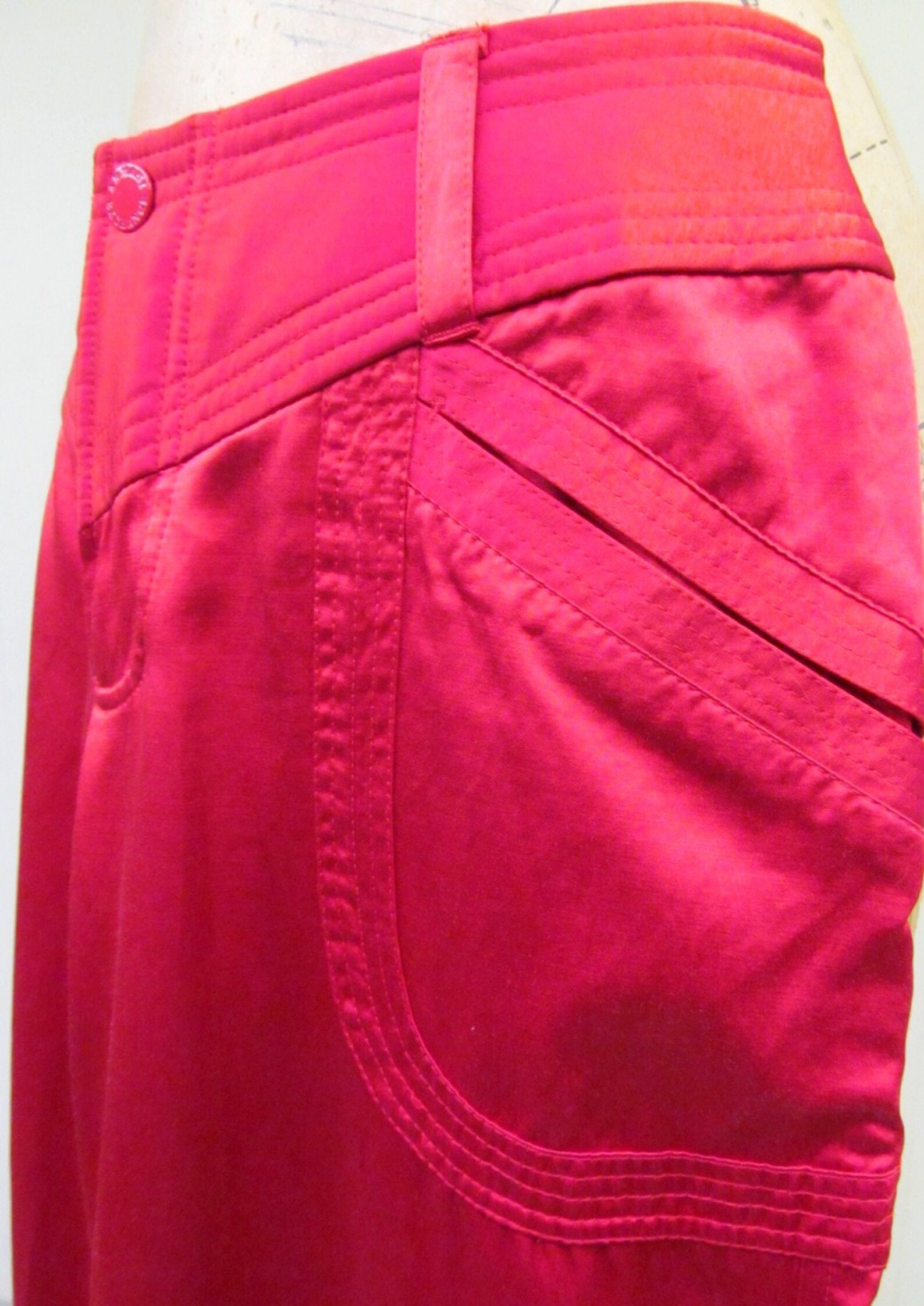 Vintage 1990s Cherry Bomb Red Satin Club Pants 90s Crimson | Etsy
