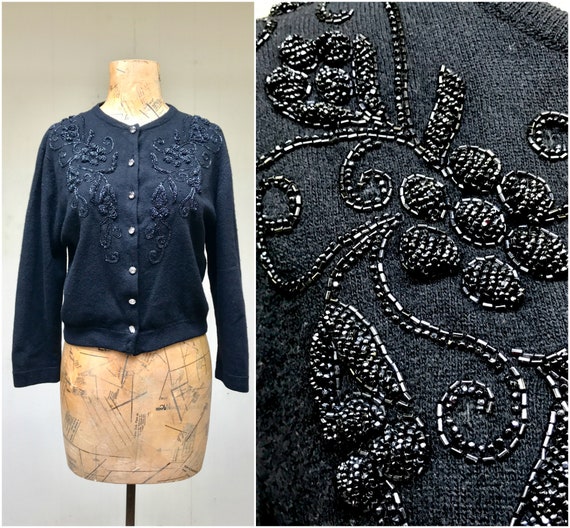 fancy black cardigan