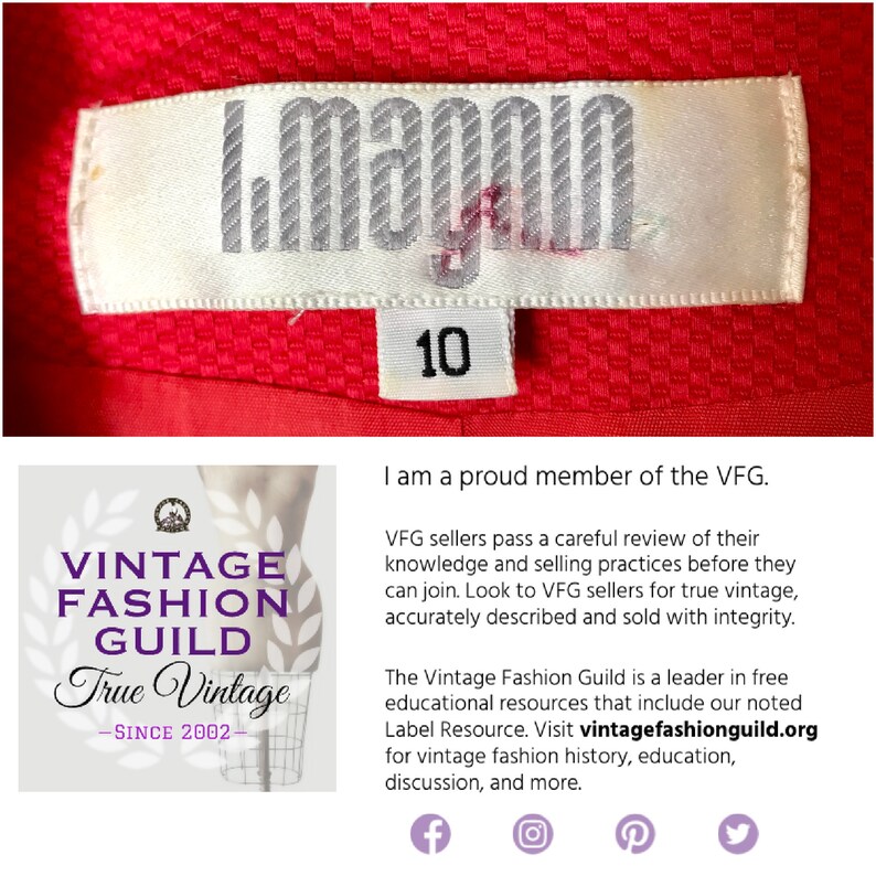 Vintage 1990s Short Sleeve Blazer, Red Cotton Piqué Fitted Hourglass Jacket, Structured I. Magnin Top, Medium 38 Bust, Size 10, VFG image 10