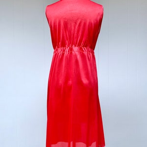 Vintage 1960s Mod Peignoir Set, Mid-Century Coral Nylon/Lace Sleeveless Nightgown/Robe, Summer Sleepwear, Deadstock, Medium 38 Bust, VFG image 7