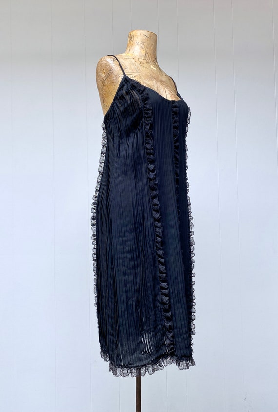 Vintage 1970s Bill Blass Black Slip Dress, 70s Si… - image 3