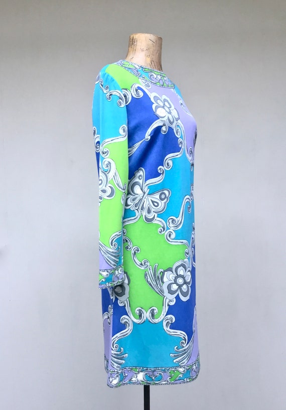 Vintage 1960s Mr. Dino Dress, 60s Psychedelic Des… - image 3