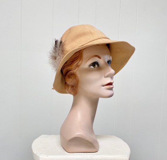 Vintage 1970s Camel Wool Bucket Hat, 1970s Mid-Ce… - image 3