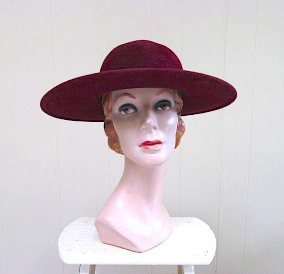 Vintage 1970s Yves Saint Laurent Wide Brim Hat, 7… - image 1
