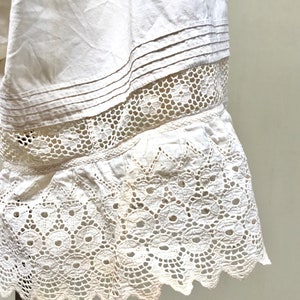 Antique 1910s Edwardian Drawers, White Cotton and Eyelet Lace Bloomers ...