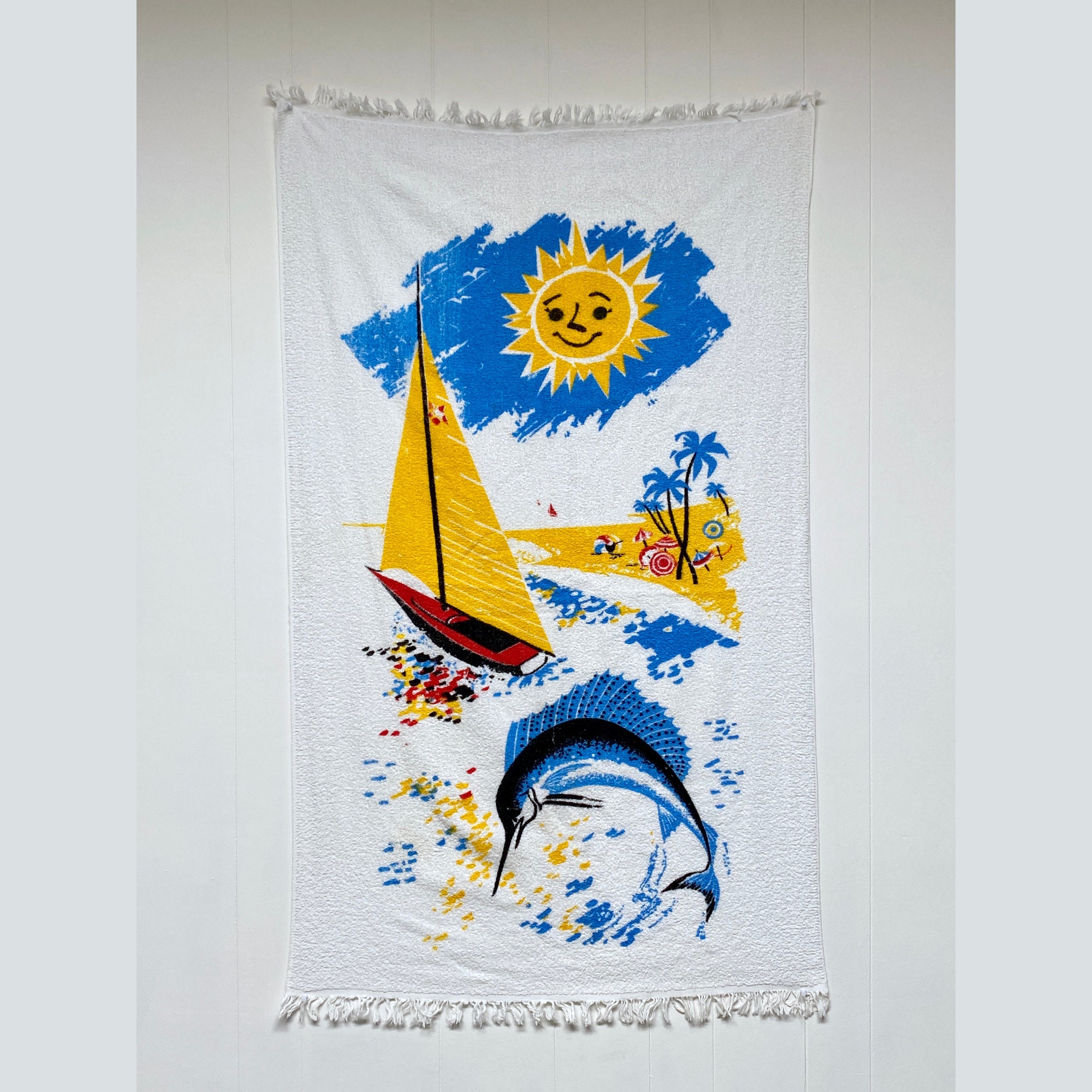 SWANS Midcentury Yellow Vintage Cannon Towel Set Tufted Chenille on Terry  Cloth, 3-Piece Set - The Cottage Divine, a NIGHTWATCH CO.