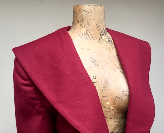 Vintage 1980s Evan Picone Cranberry Wool Jacket, … - image 6