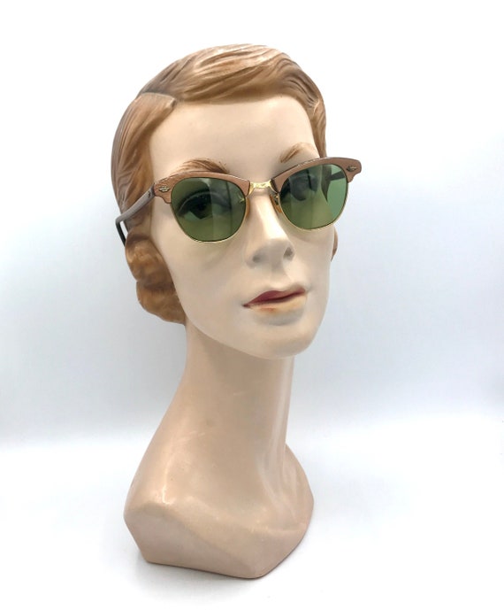 Vintage 1950s Eyeglasses, 50s Artcraft Brown Marbl