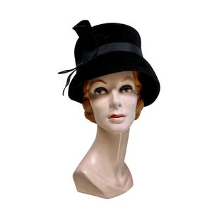 Vintage Black Wide Brim Cocktail Hat Audrey Hepburn Old Hollywood Union Made Audrey Hepburn Black Hat - Etsy main image 2