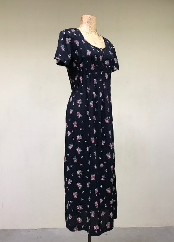 Vintage 1990s Rayon Floral Dress, 90s Romantic Re… - image 3