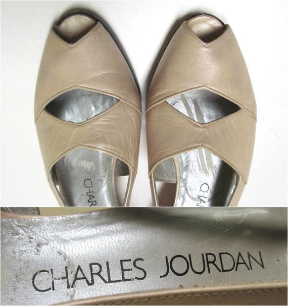 Vintage 1990s Charles Jourdan Shoes, Beige Leathe… - image 6