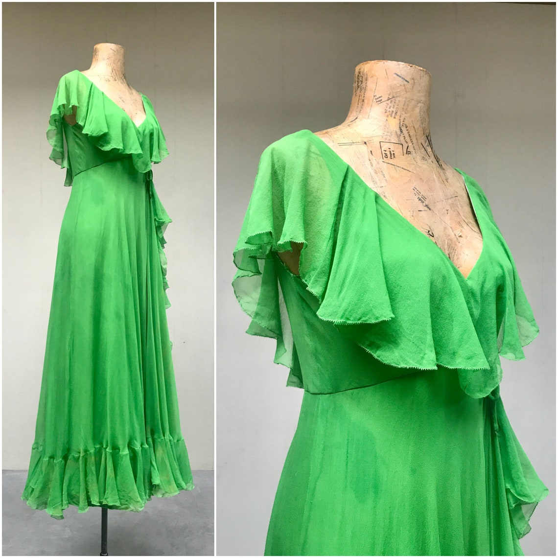 Vintage 1960s Malcolm Starr Party Dress Flowing Silk Chiffon - Etsy