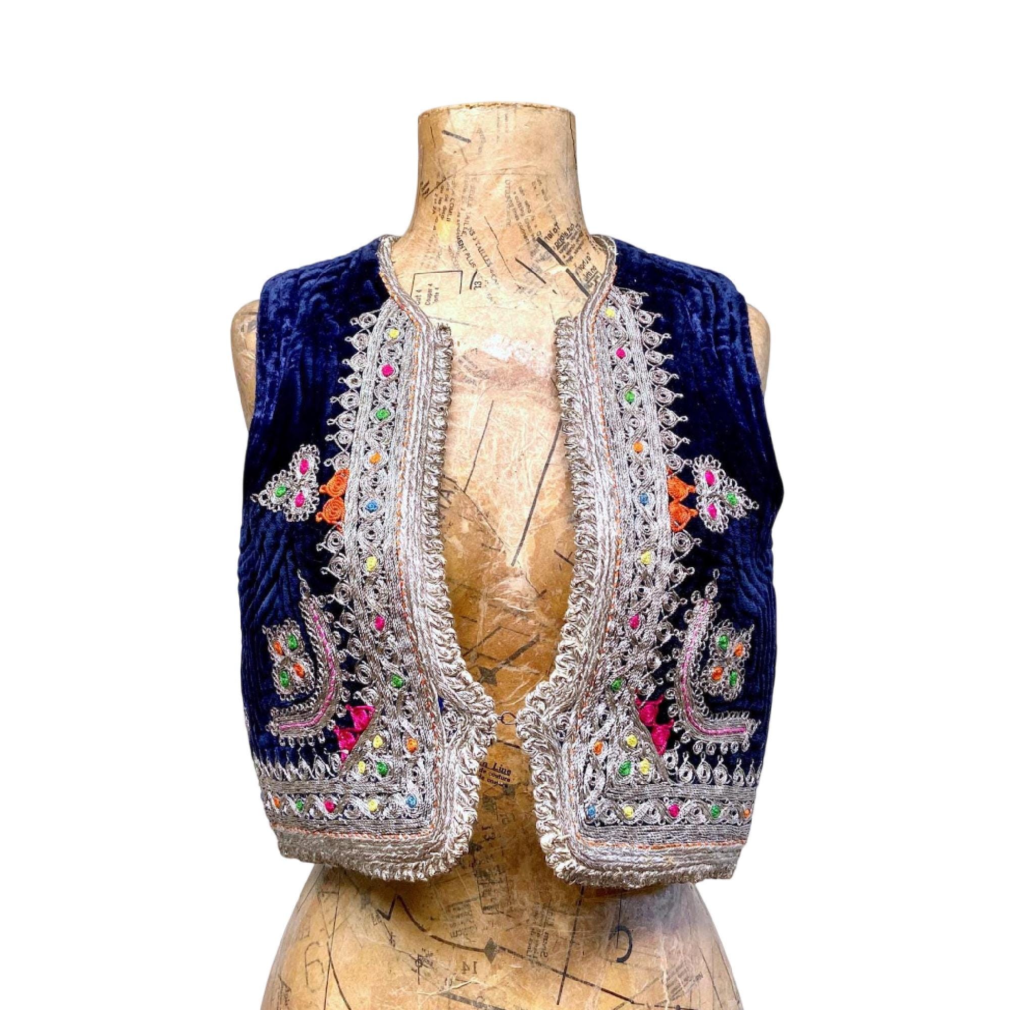 Vintage 1960s 1970s Jimi Hendrix Style Gypsy Vest, Turkish Ottoman