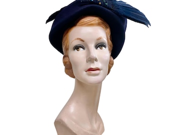 Vintage 1940s Wwll W.A.V.E.S Seersucker Garrison Cap  display picture 3