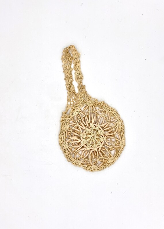 Antique Crochet Thread Ball Wristlet Bag, VictorianE… Gem