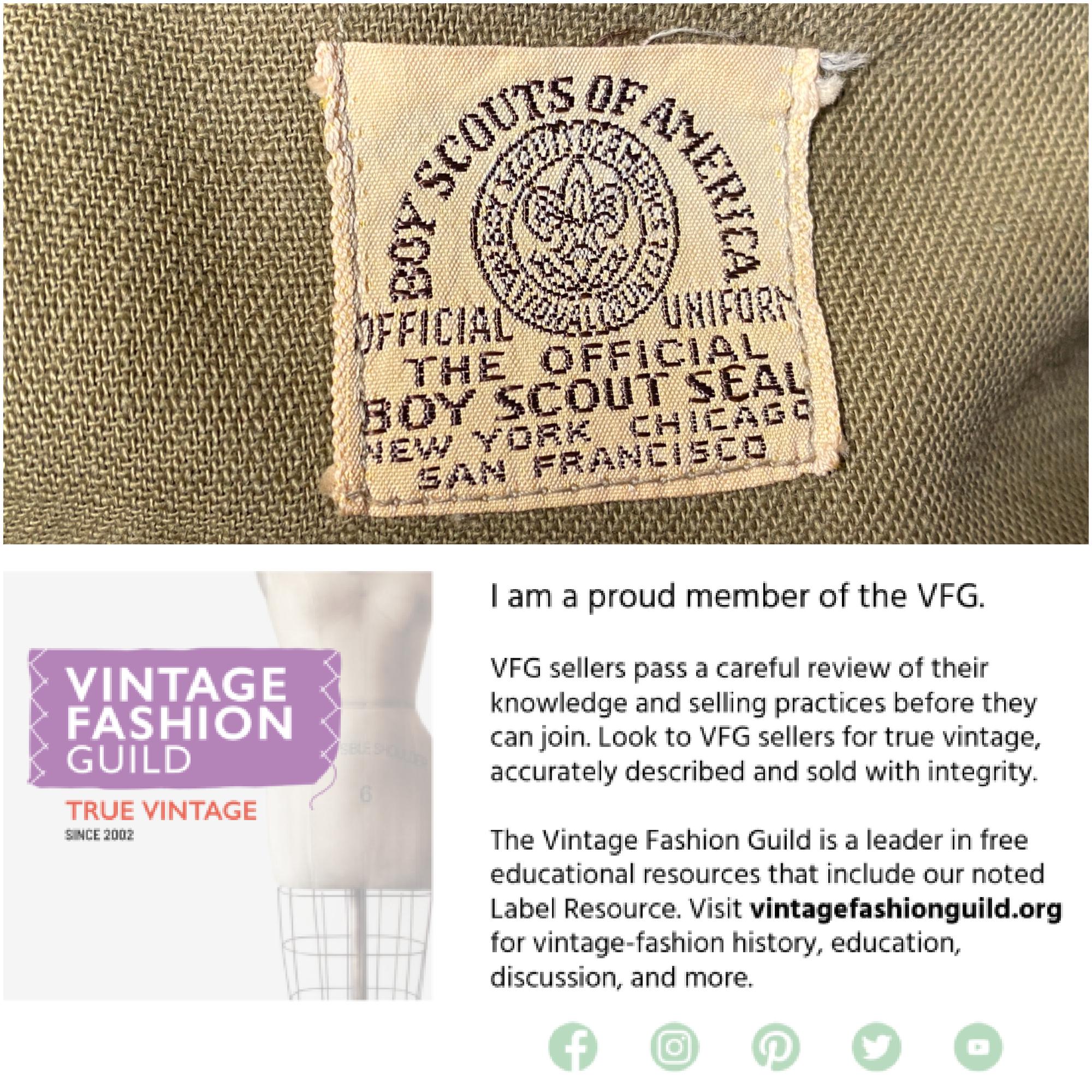 Vintage 1940s Boy Scouts of America Official Uniform Shirt