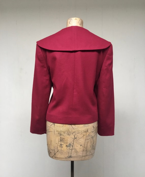 Vintage 1980s Evan Picone Cranberry Wool Jacket, … - image 4