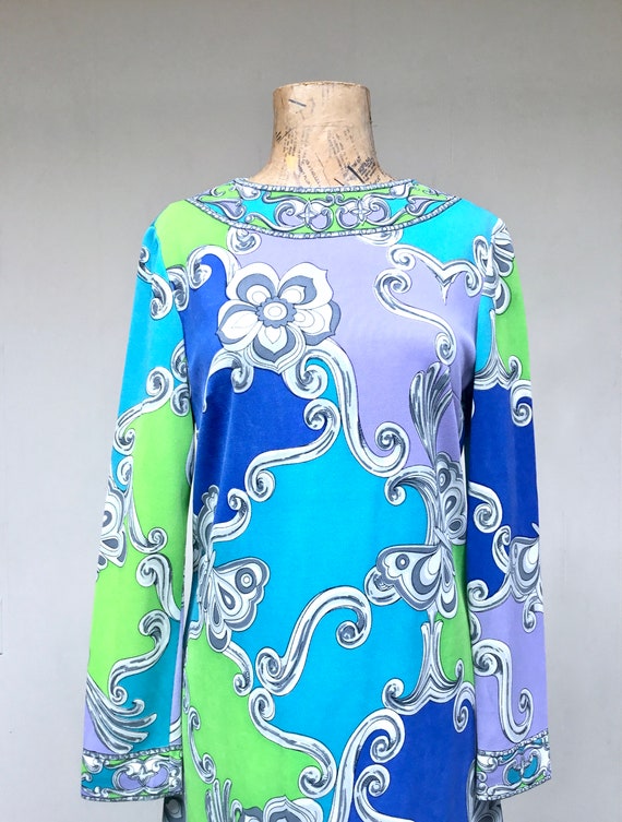 Vintage 1960s Mr. Dino Dress, 60s Psychedelic Des… - image 6