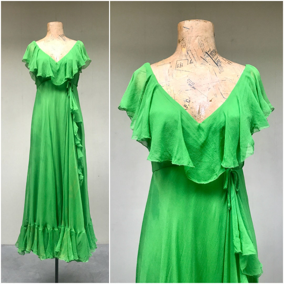 Vintage 1960s Malcolm Starr Party Dress Flowing Silk Chiffon - Etsy