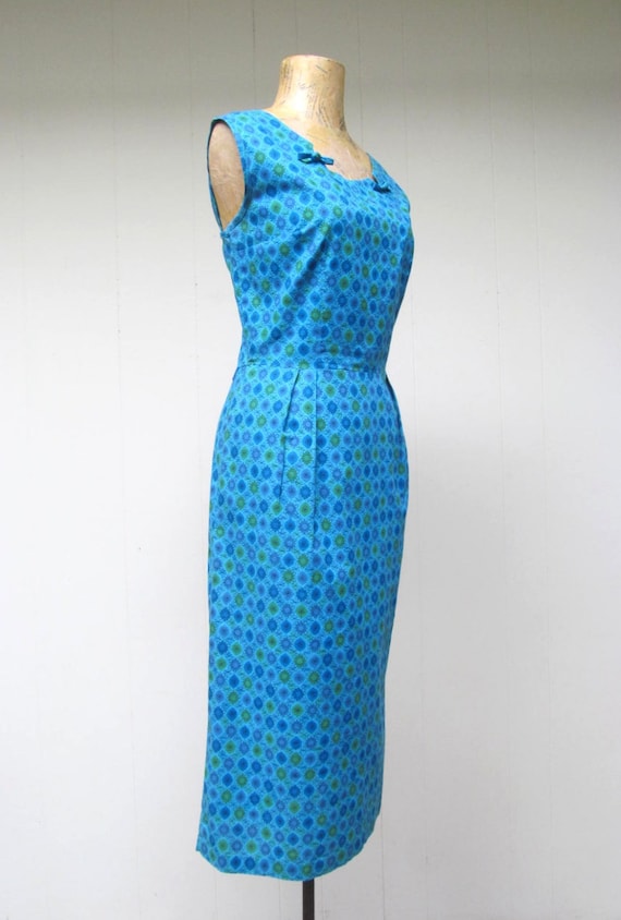 Vintage 1950s Cotton Novelty Print Dress, 50s Tur… - image 2