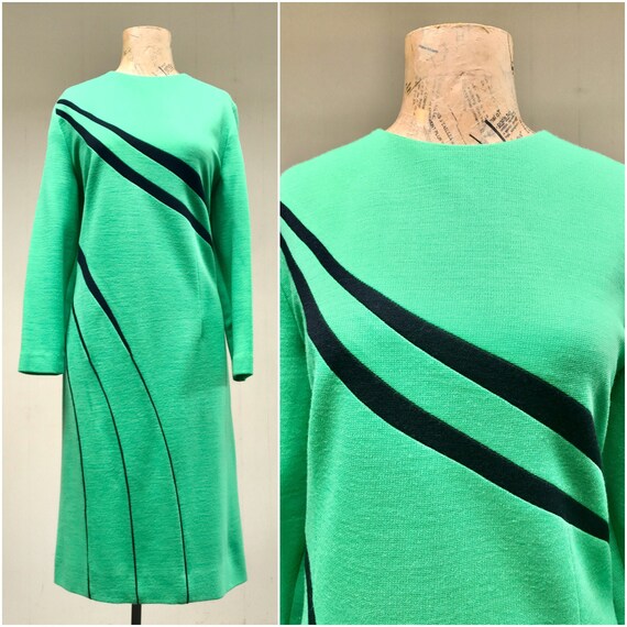 Vintage 1970s Pierre Cardin Knit Dress 70s Sheath Bright | Etsy