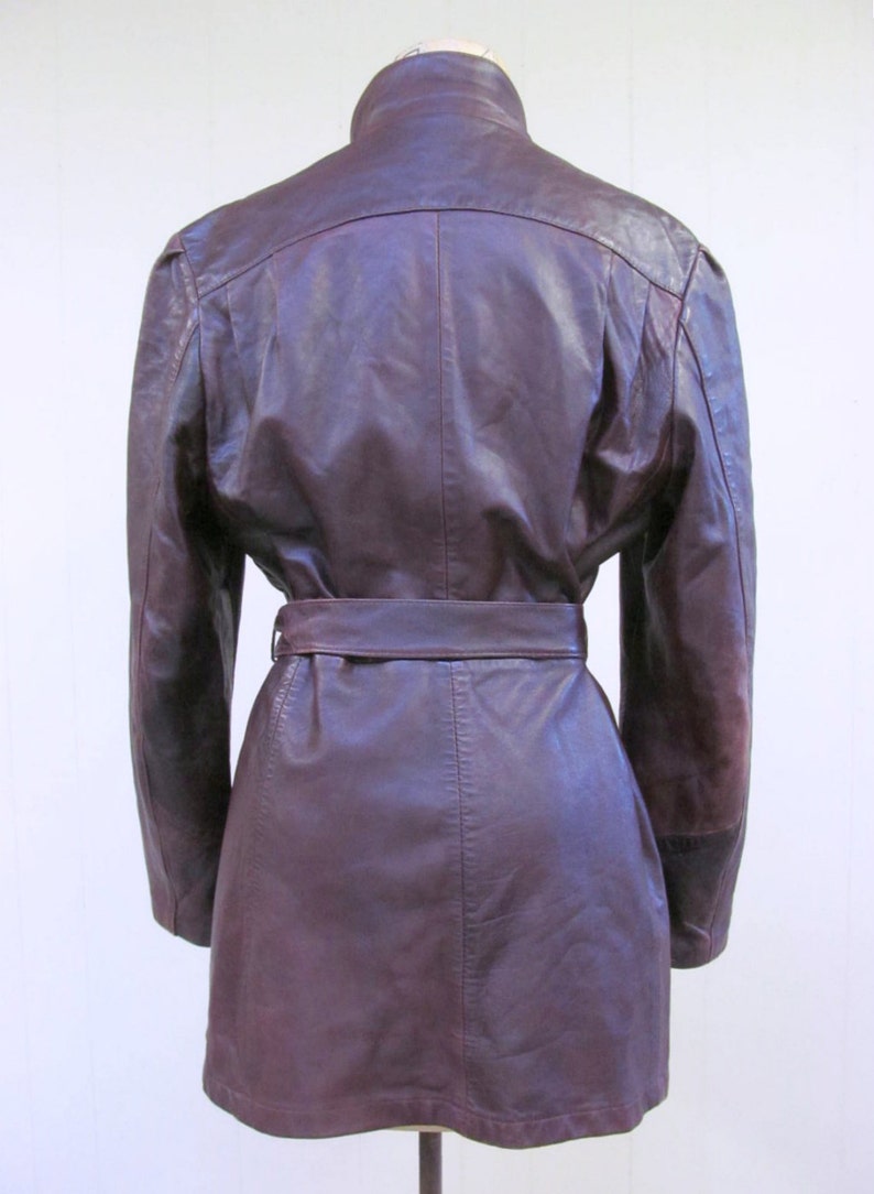 Vintage 1970s Oxblood Leather Coat 70s Hip-length Belted - Etsy