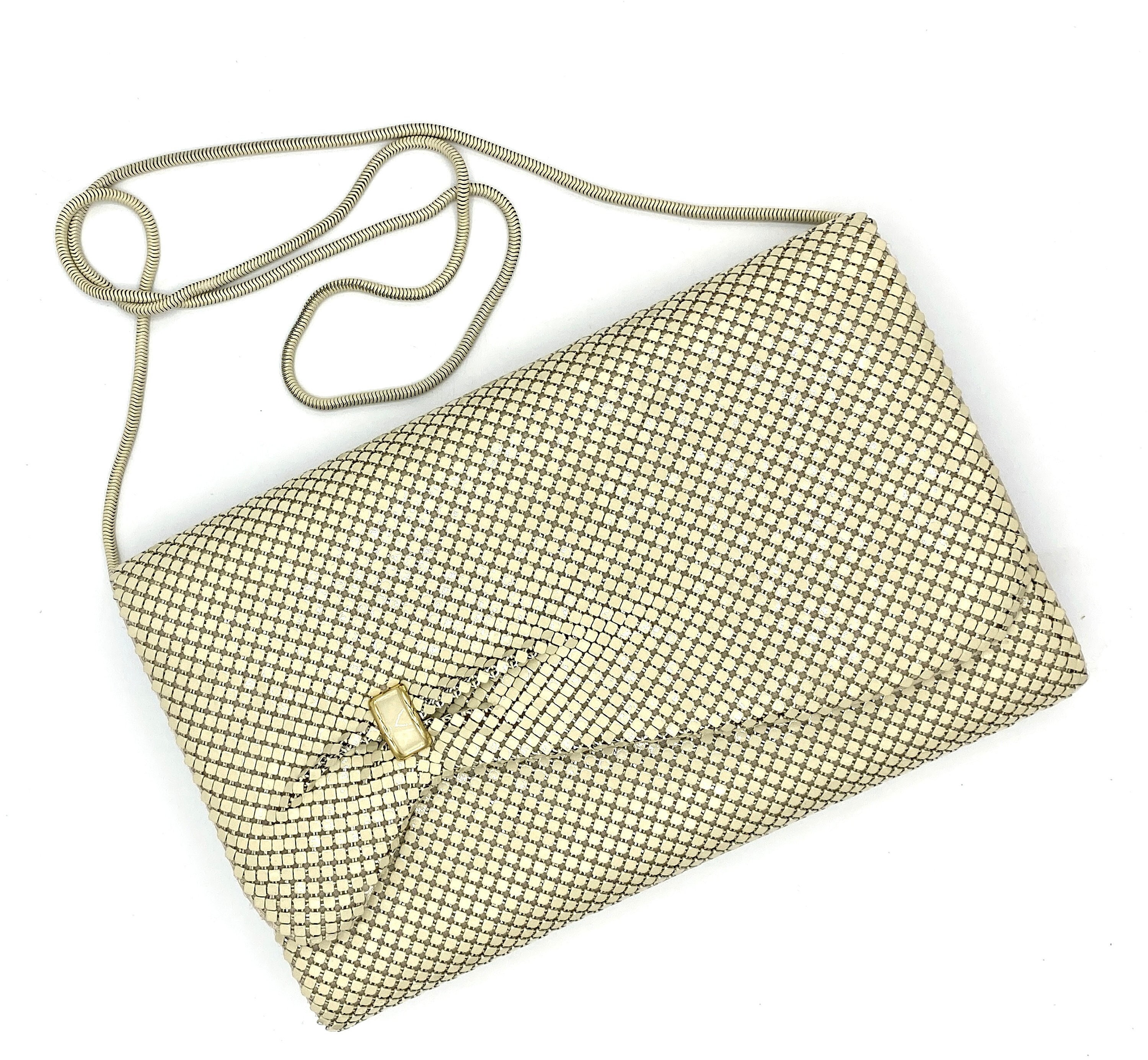 Vintage La Regale Gold Pattern Beaded Clutch or chain Shoulder Crossbody  Bag